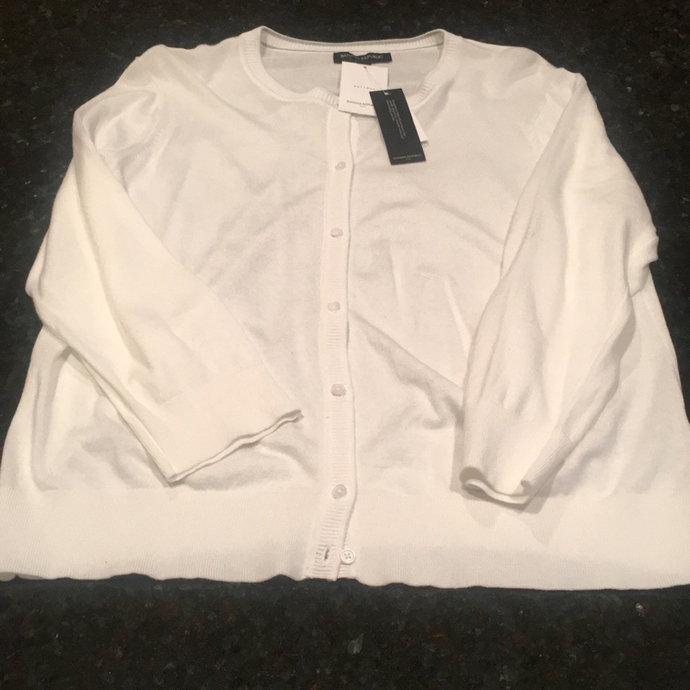 New Banana Republic white Cardigan sweater size XL